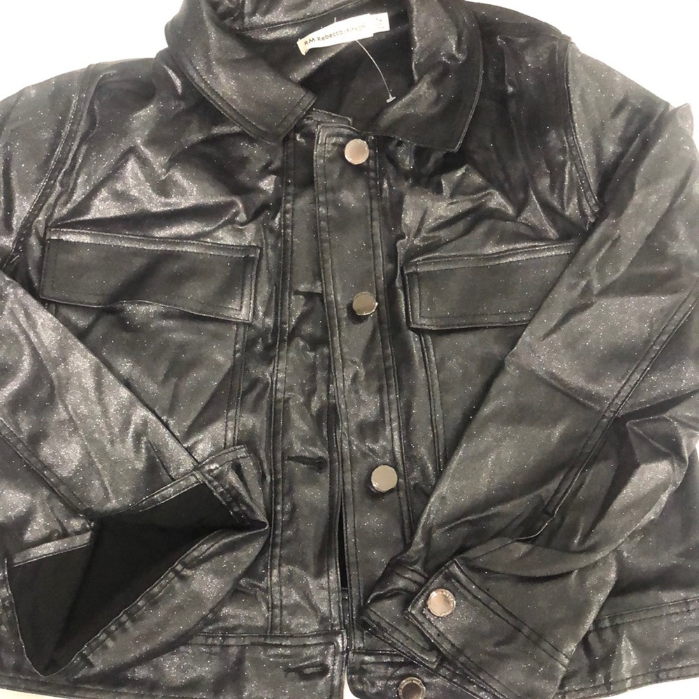 Rebecca Minkoff Glitter Black Jacket Classic Design